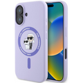 Karl Lagerfeld Liquid Silicone Karl and Choupette MagSafe iPhone 16 Purple tok