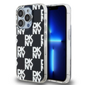 DKNY iPhone 15 Pro MagSafe Kockás IML Mono mintázat Műanyag Telefon tok - Fekete