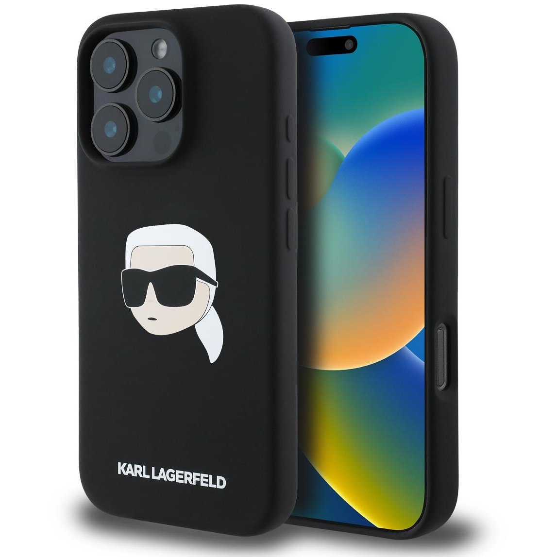 Karl Lagerfeld Liquid Silicone Karl Head MagSafe iPhone 16 Pro Black tok